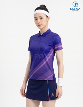 Áo thể thao nữ AC-3866-09-01 Tím phối trắng